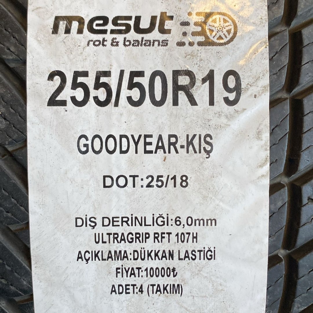 255/50 R19 GOODYEAR ULTRAGRIP107H RFT ÇIKMA KIŞ LASTİĞİ