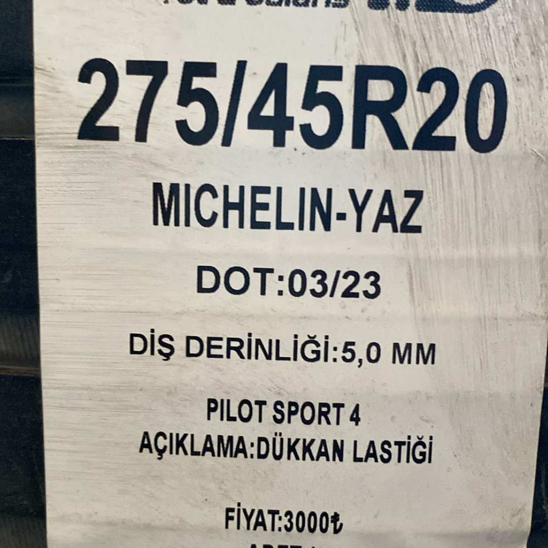 275/45 R20 MICHELIN PILOT SPORT 4 ÇIKMA YAZ LASTİĞİ