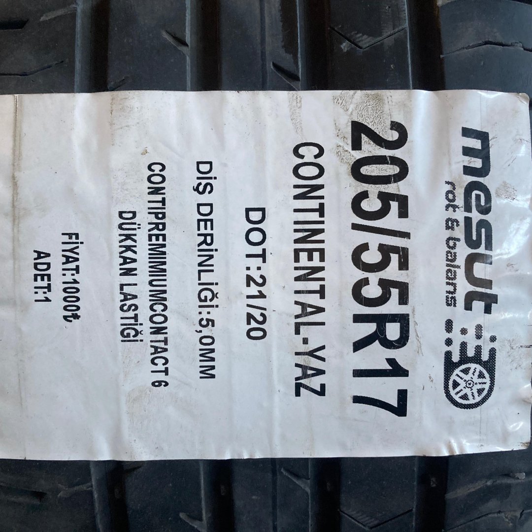 205/55 R17 CONTINENTAL 91V CONTIPREMIMIUMCONTACT5 ÇIKMA YAZ LASTİĞİ