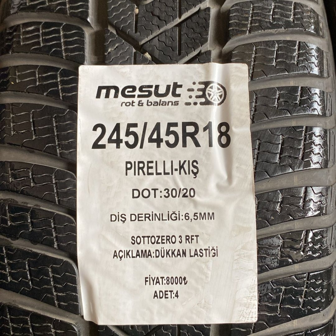 245/45 R18 PIRELLI SOTTOZERO 3 100V RFT ÇIKMA KIŞ LASTİĞİ