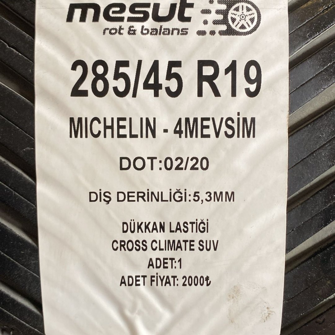 285/45 R19 MICHELIN CROSSCLIMATE SUV DÖRT MEVSİM ÇIKMA LASTİK