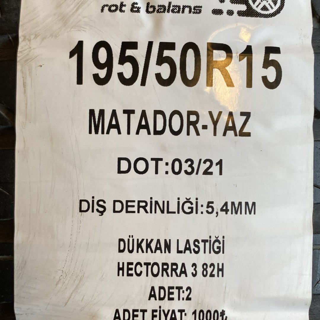 190/50 R15 MATADOR HECTORRA 3 82H ÇIKMA YAZ LASTİĞİ