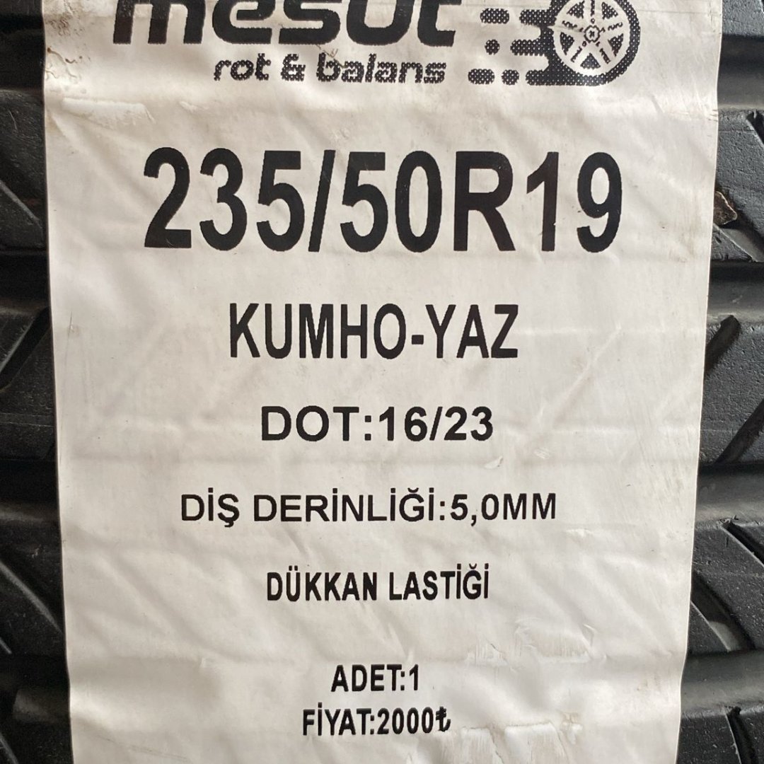235/50 R19 KUMHO CRUGEN ÇIKMA YAZ LASTİĞİ