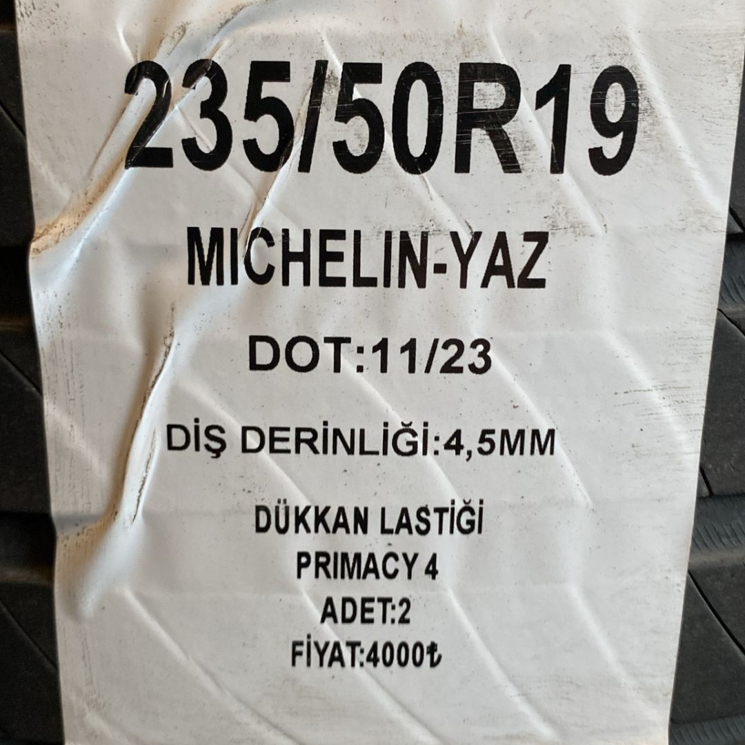 235/50 R19 MICHELIN PRIMACY 4 YAZ ÇIKMA LASTİK