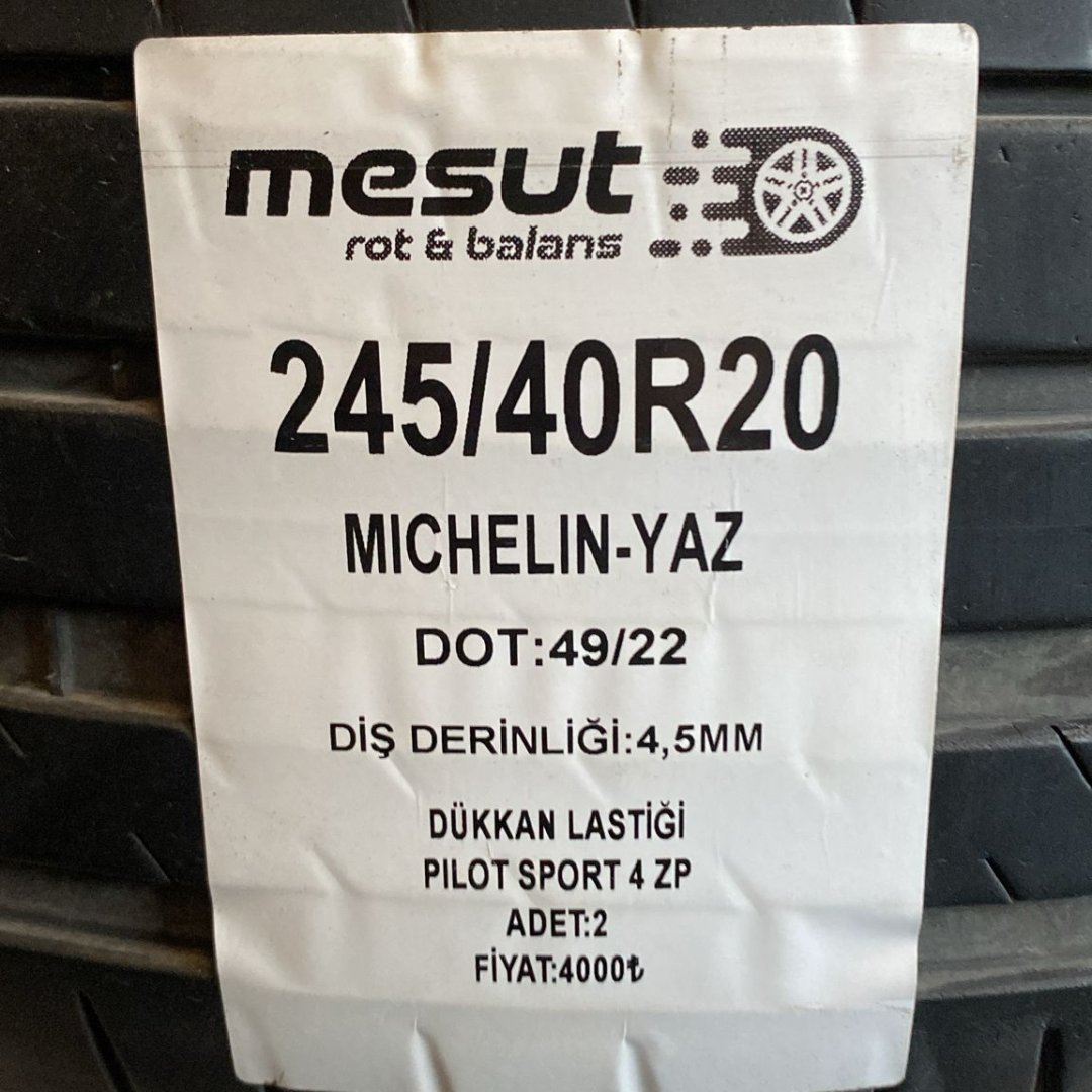 245/40 R20 MICHELIN PILOT SPORT 4 ZP YAZ ÇIKMA LASTİK
