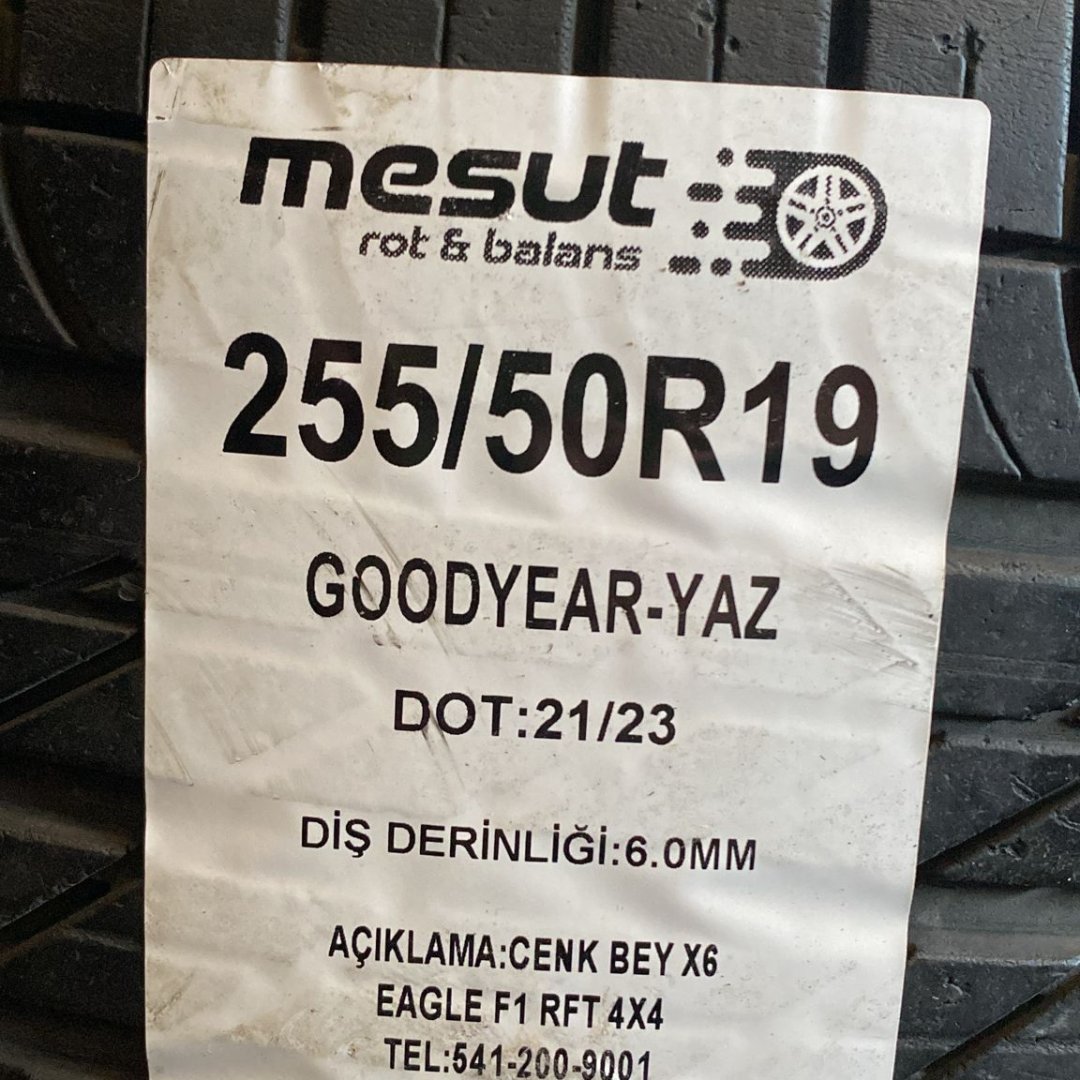 255/50 R19 GOODYEAR EAGLE F1 RFT 4X4 YAZ ÇIKMA LASTİK