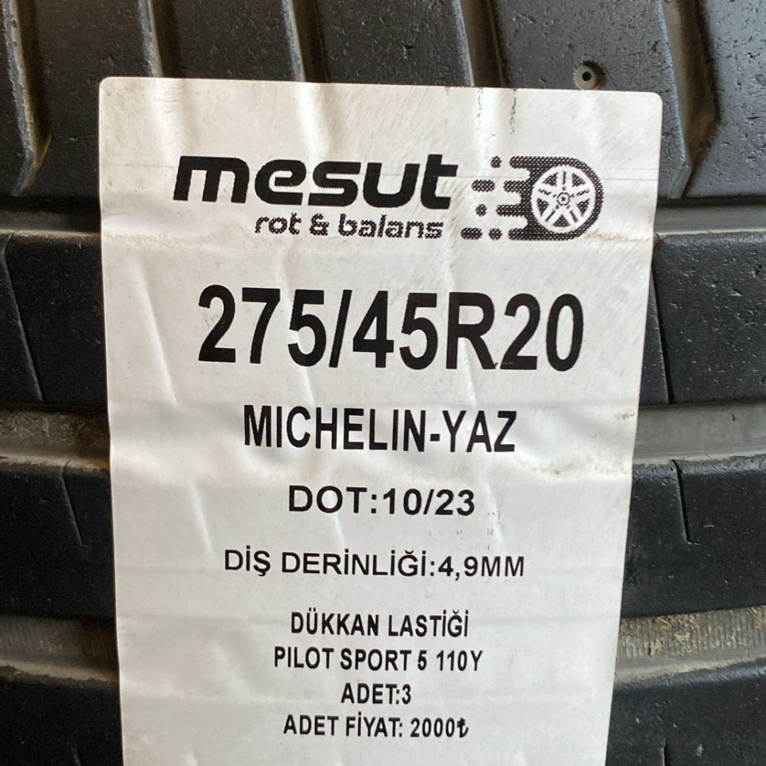 275/45 R20 110Y MICHELIN PILOT SPORT 5 ÇIKMA YAZ LASTİĞİ