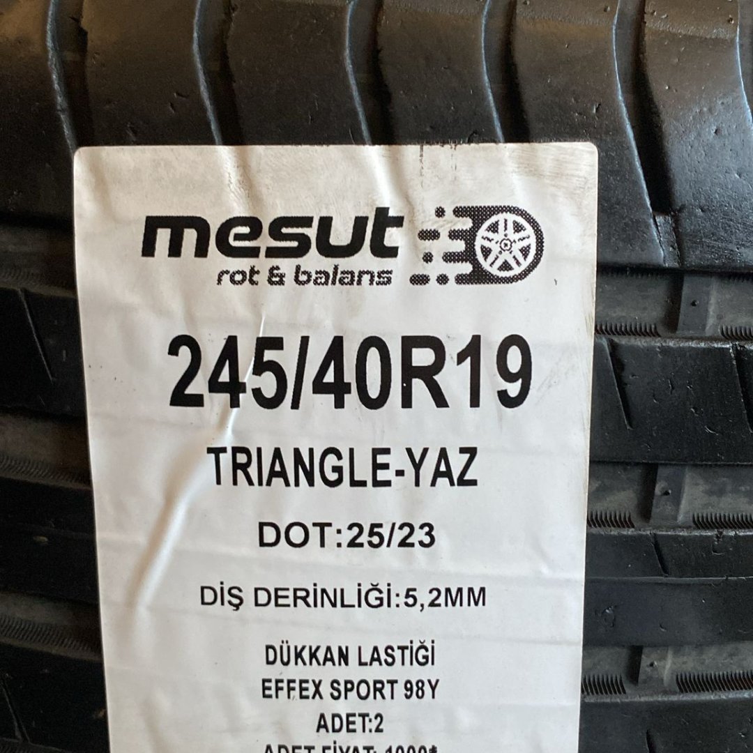 245/40 R19 TRIANGLE EFFEX SPORT ÇIKMA YAZ LASTİK