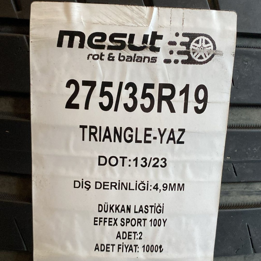 275/35 R19 100Y TRIANGLE EFFEX SPORT ÇIKMA YAZ LASTİĞİ