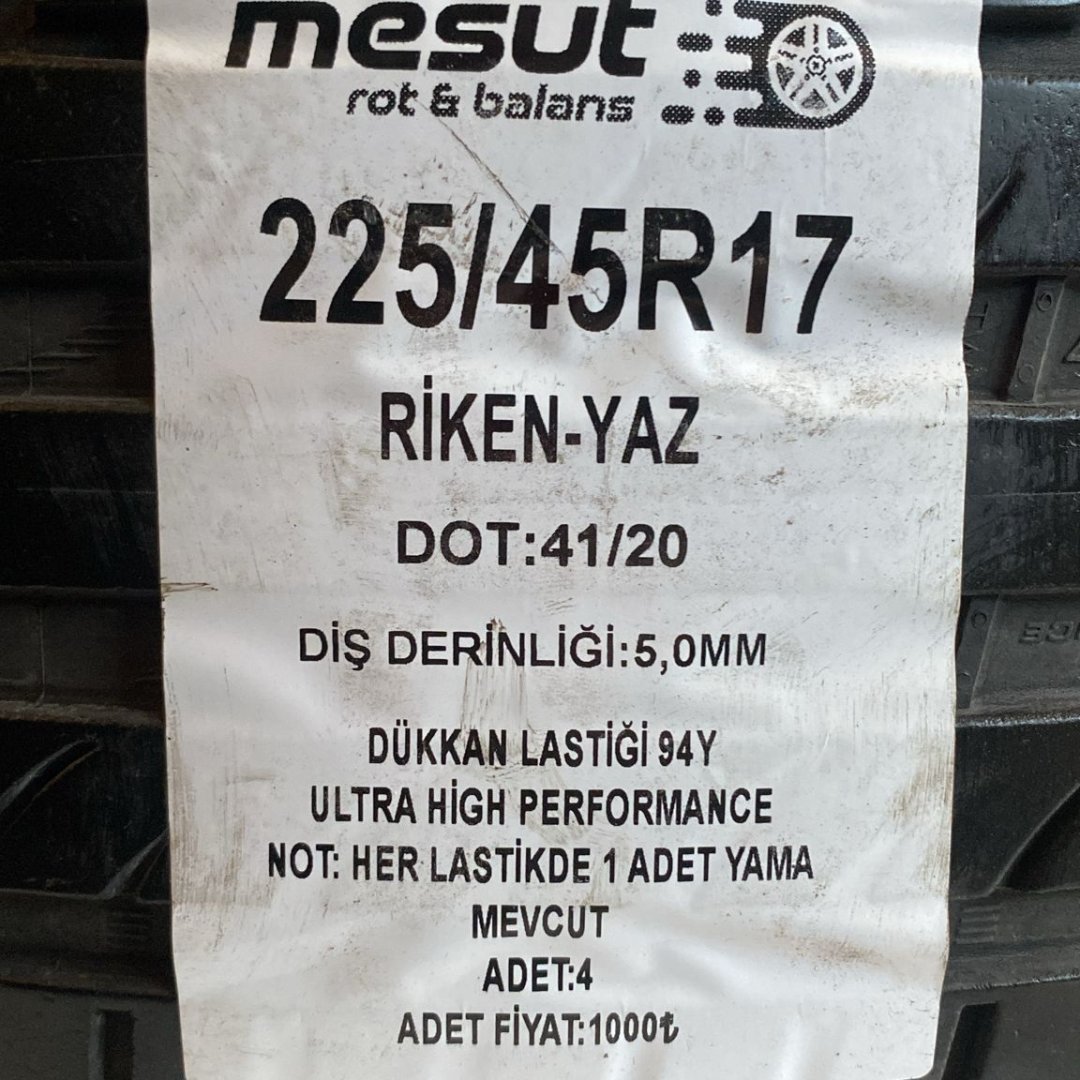 225/45 R17 94Y RIKEN ULTRA HIGH PERFORMANCE