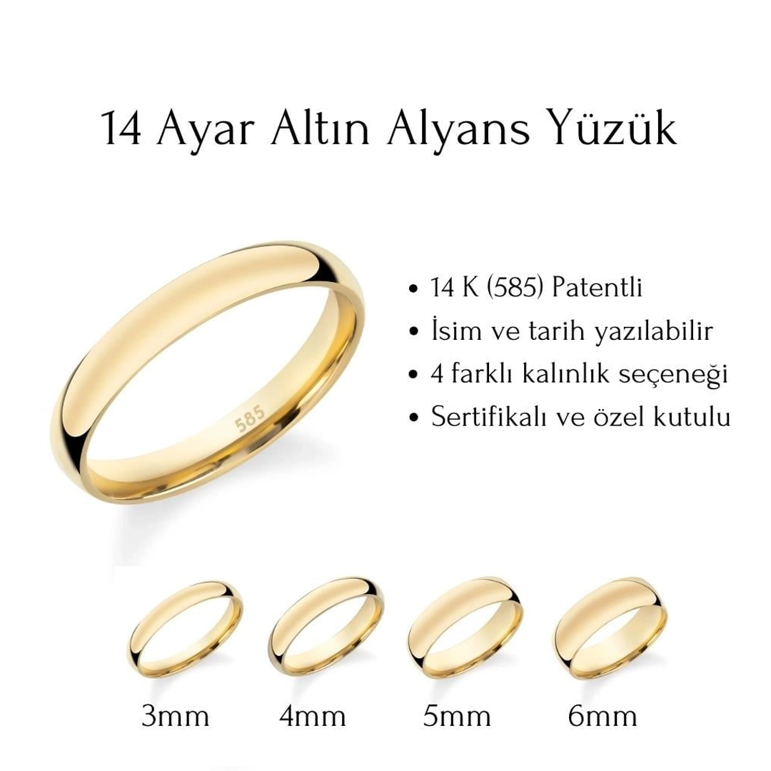 Bombeli Klasik Altın Alyans (5mm)